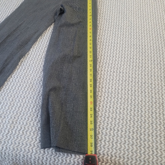 WHBM Gray/Black Plaid Wide Leg Trouser Pants- Front Sailor Buttons (size 0) - Picture 11 of 16